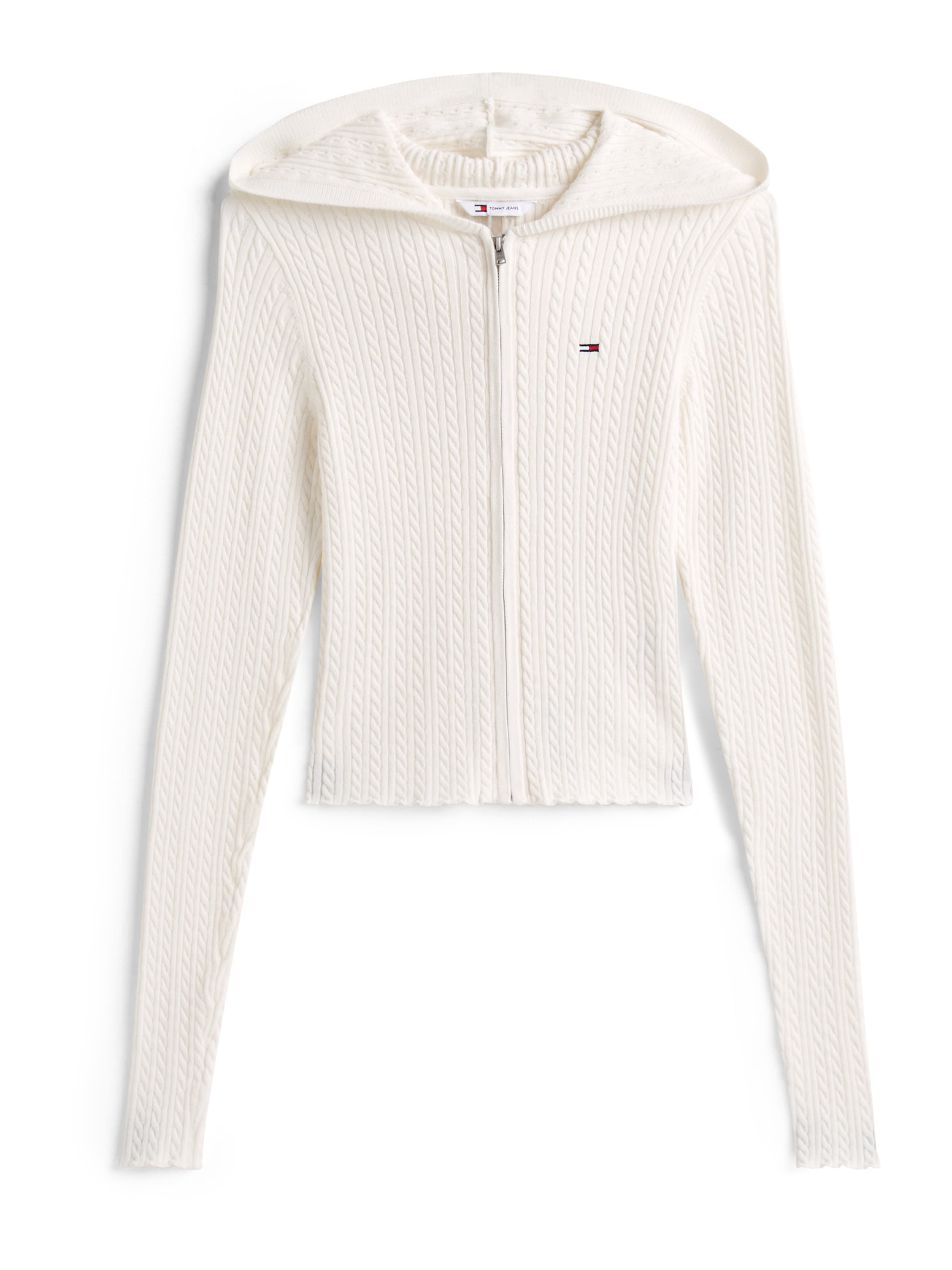 balta Tommy Jeans Kardiganas 'ESSENTIAL': priekis