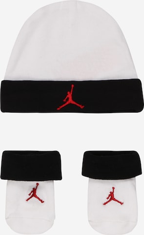 Jordan Set: Mütze+Hausschuh in Weiß: front