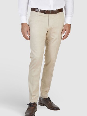 Coupe slim Pantalon à plis HECHTER PARIS en beige : devant