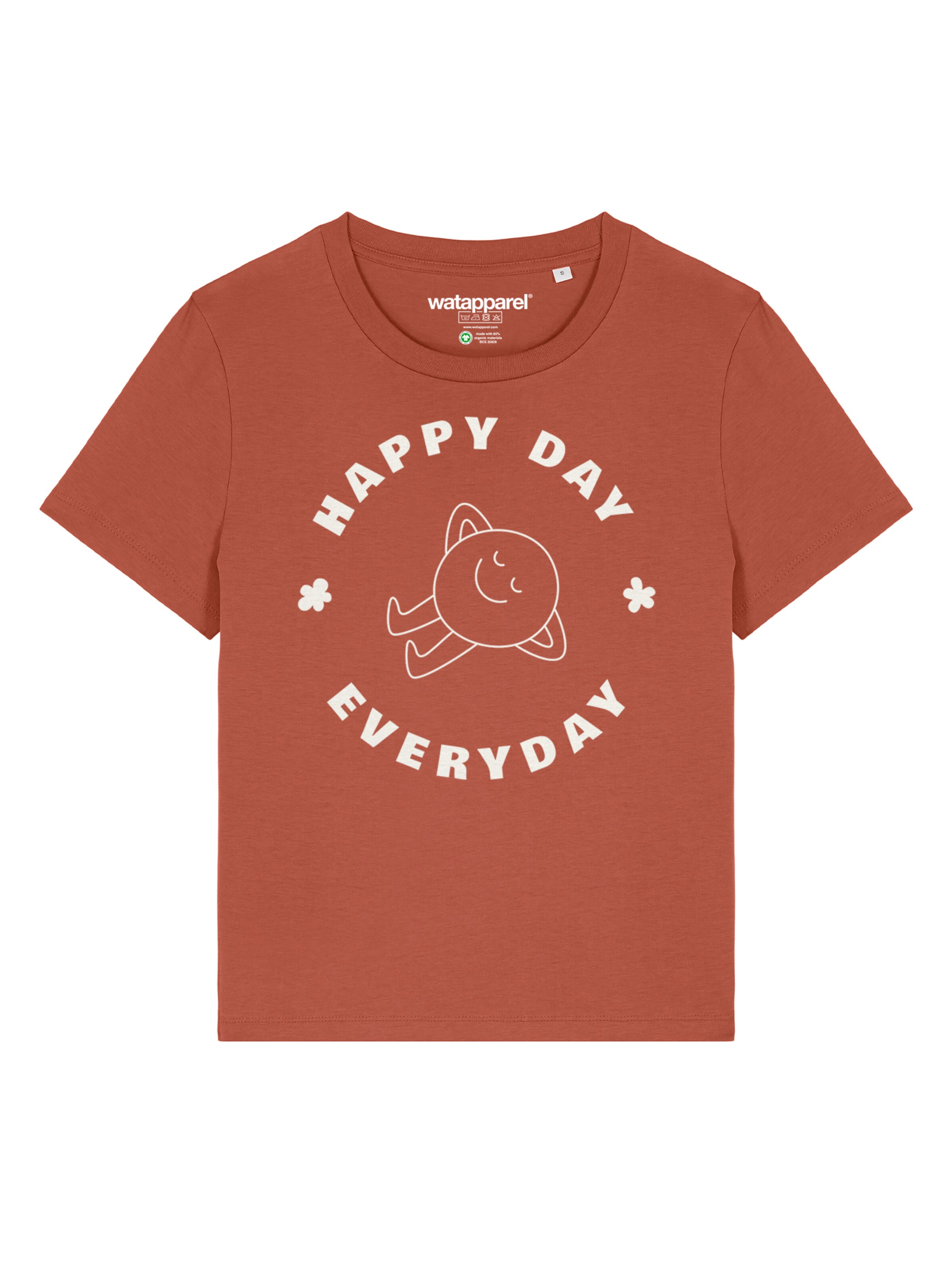 T-shirt 'Happy Day Everyday' Watapparel en rouge : devant
