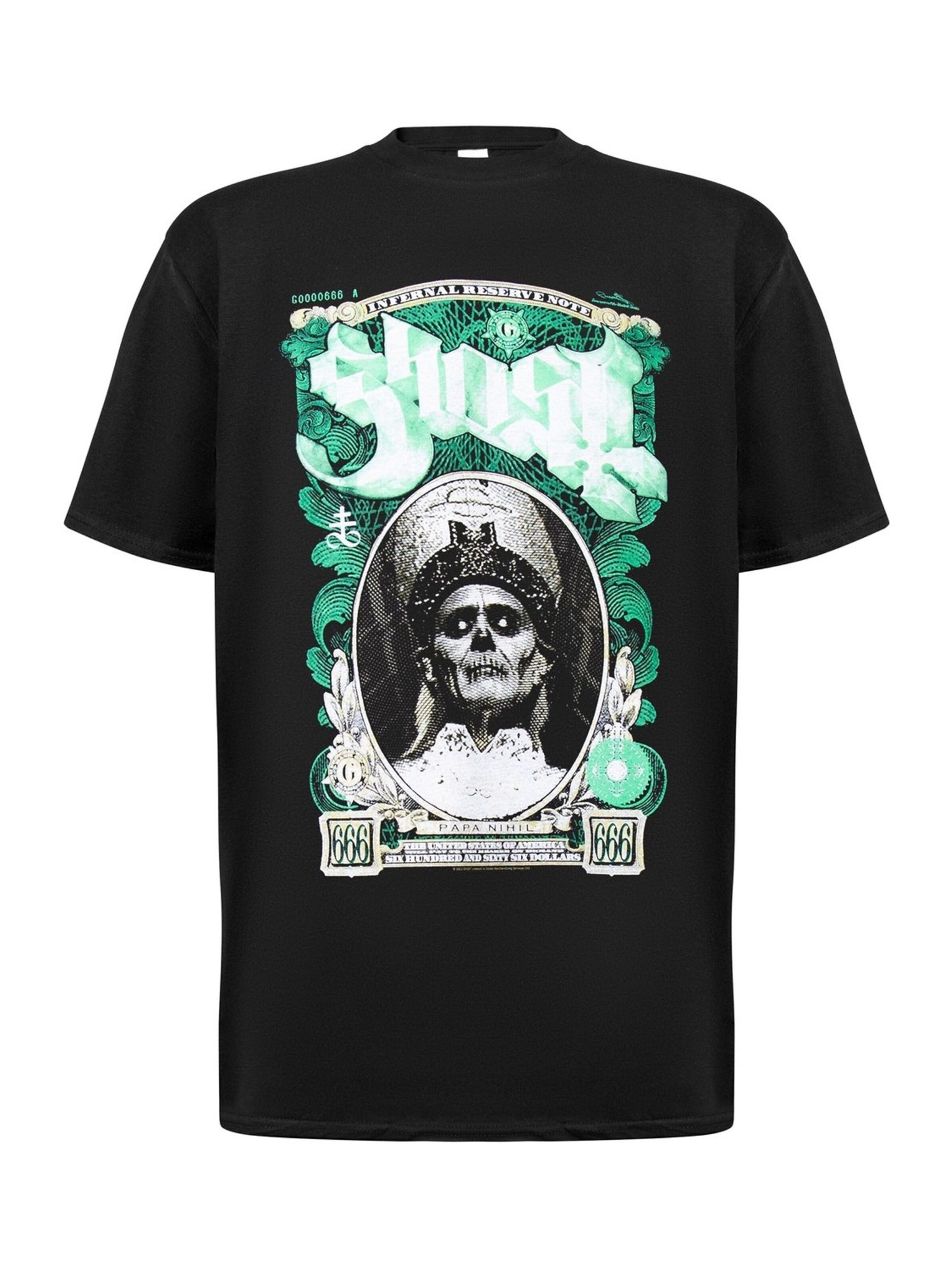 Maglietta 'Papa nihil' di Ghost in nero: frontale