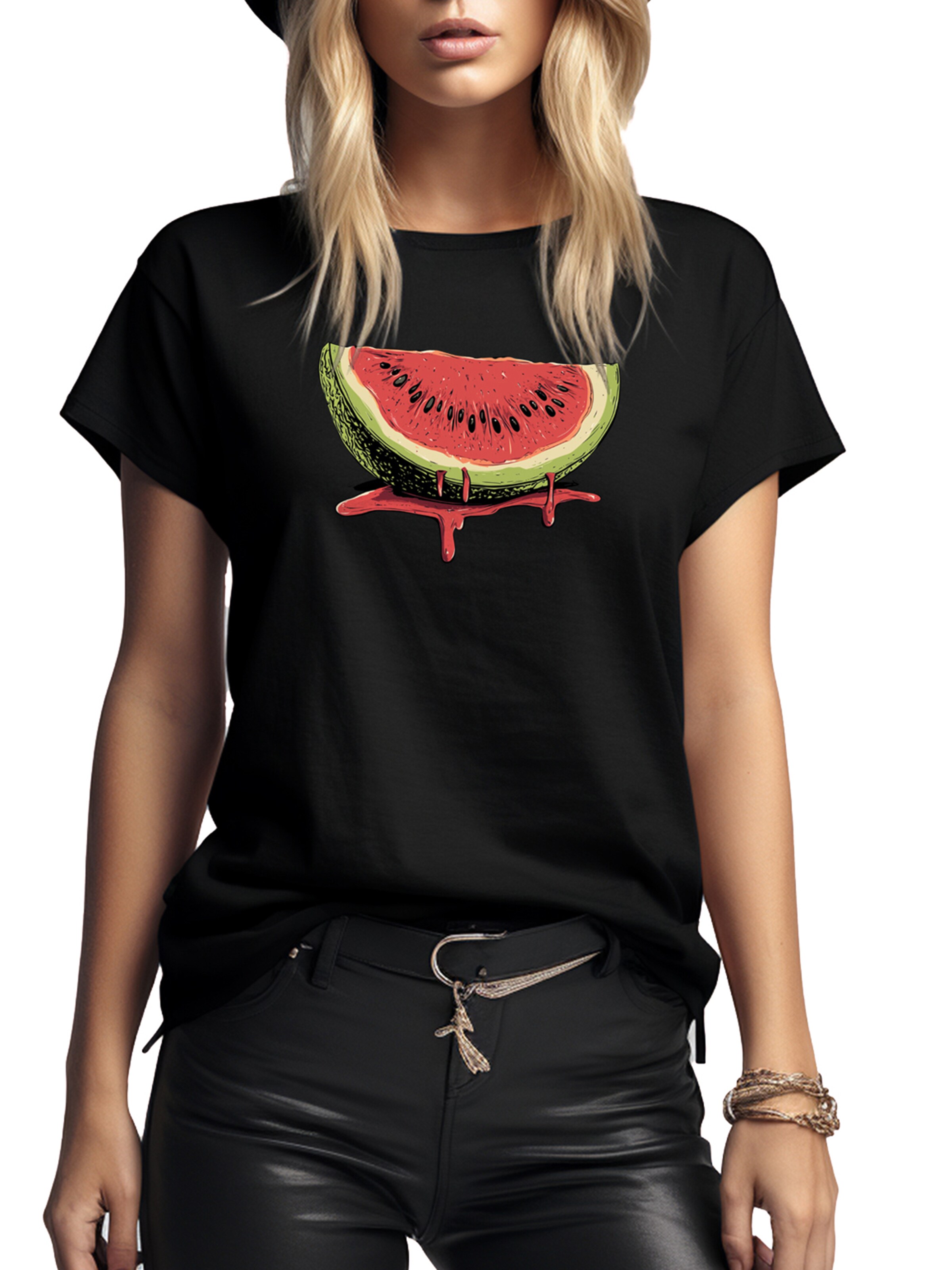 MAKAYA Shirt 'Watermelon' in Black