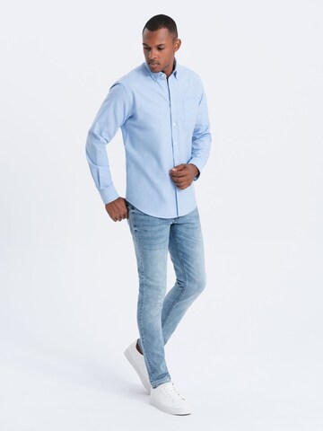 Ombre Slim Fit Hemd 'SHOS-0108' in Blau