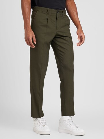 SELECTED HOMME - Tapered Calças com pregas 'SLHBLAKE' em verde: frente
