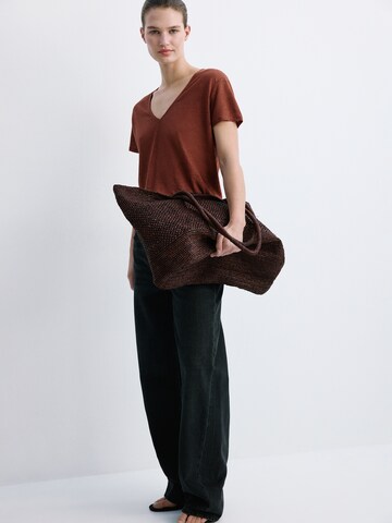 MANGO Majica 'LINITO' | rdeča barva