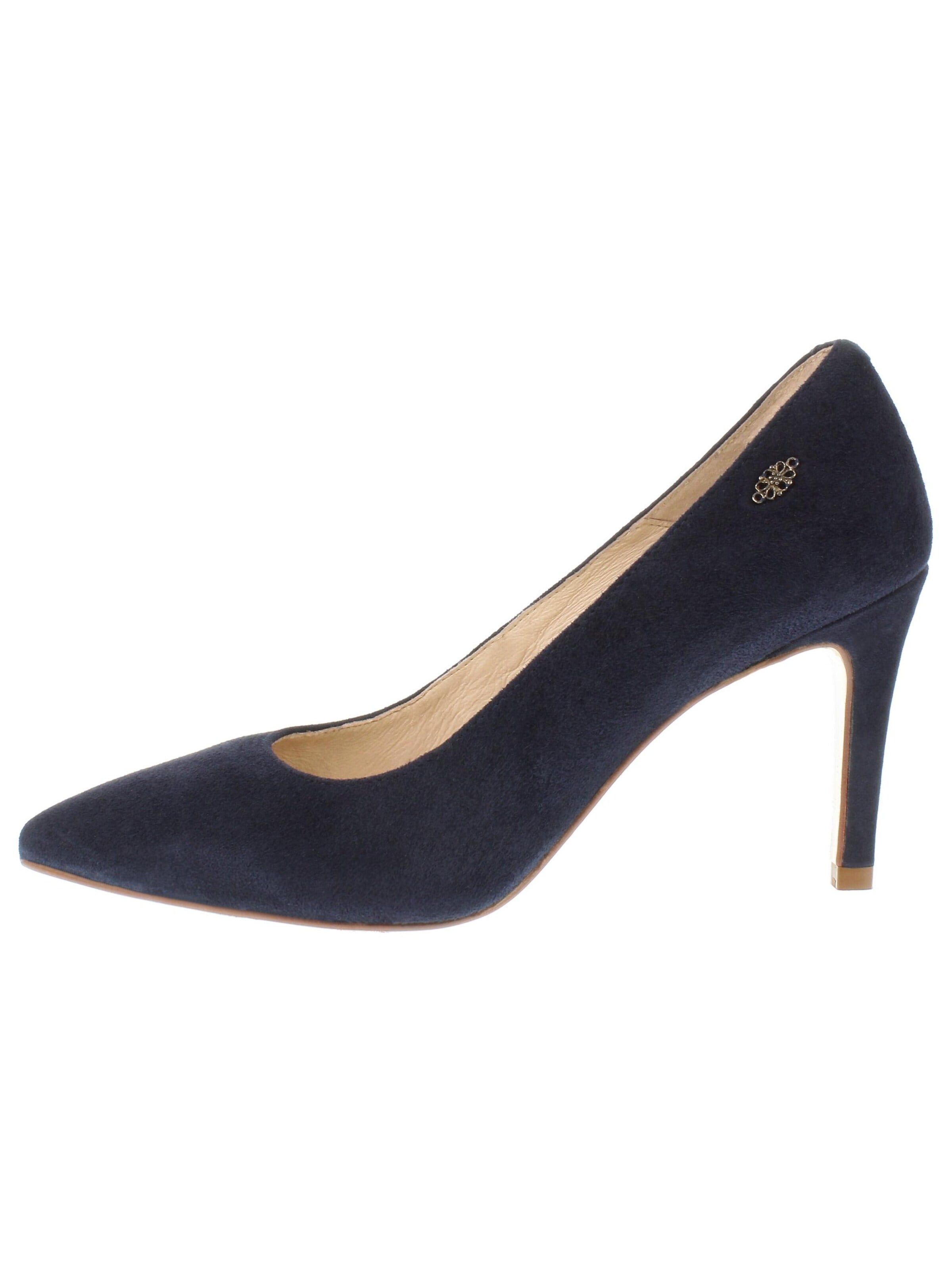 XAVER LUIS Schuhmanufaktur Pumps 'JULES - Stiletto Pumps in Samtziegenleder' in Blue: front