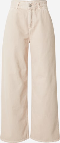 Carhartt WIP Wide leg Jeans in Beige: front