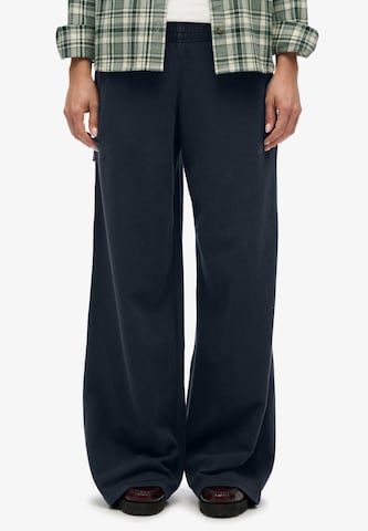 Wide Leg Pantalon 'Athletic Essentials' Superdry en bleu : devant