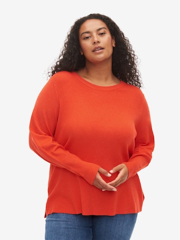 Zizzi Strickbluse in Rot: predná strana