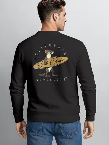 Neverless Sweatshirt 'Surfing Otter' in Black