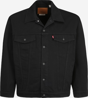 Levi's® Big & TallPrijelazna jakna 'Trucker Jacket' - crna boja: prednji dio