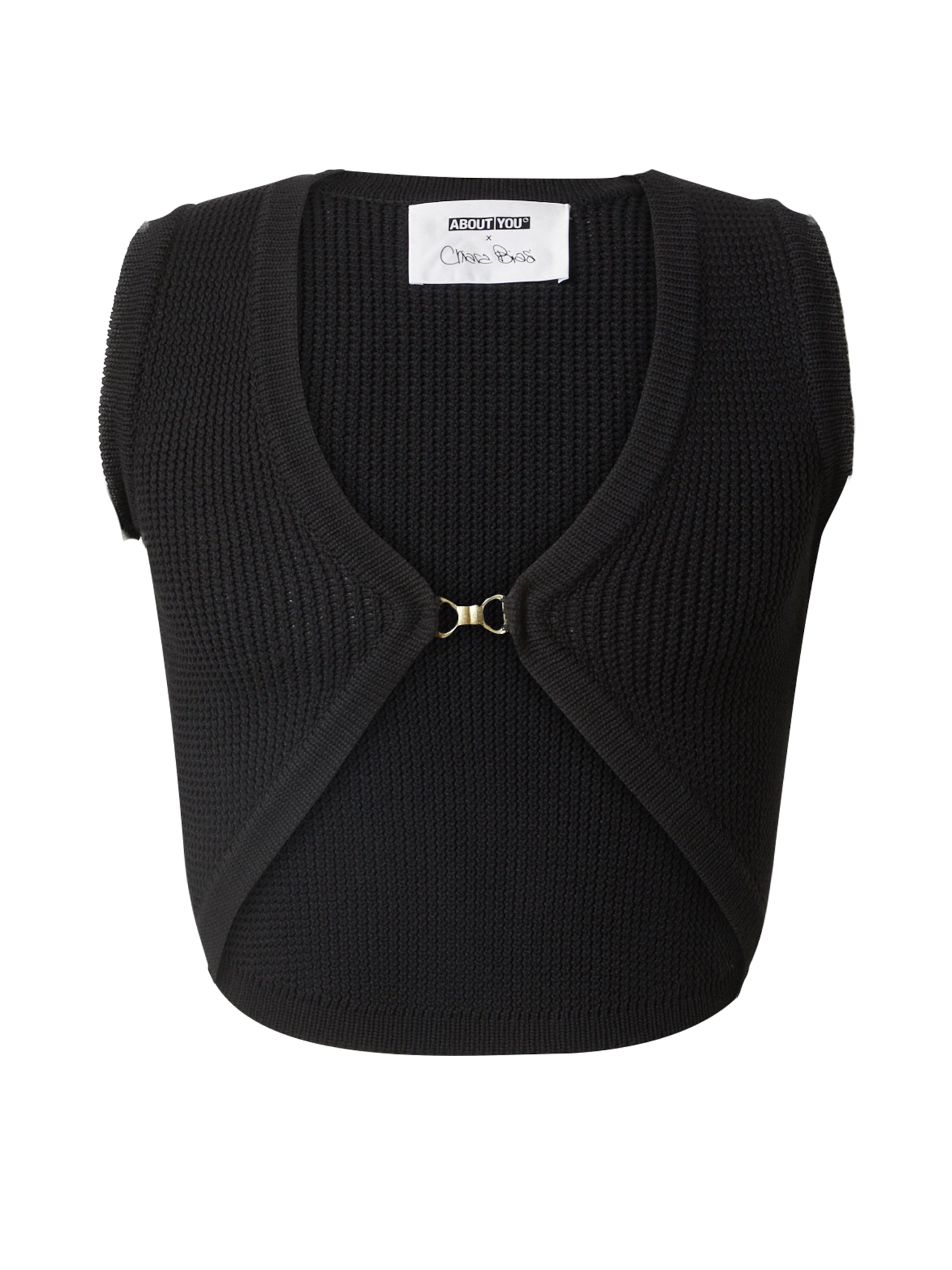 ABOUT YOU x Chiara Biasi Top de punto 'Leona' en negro, Vista del producto