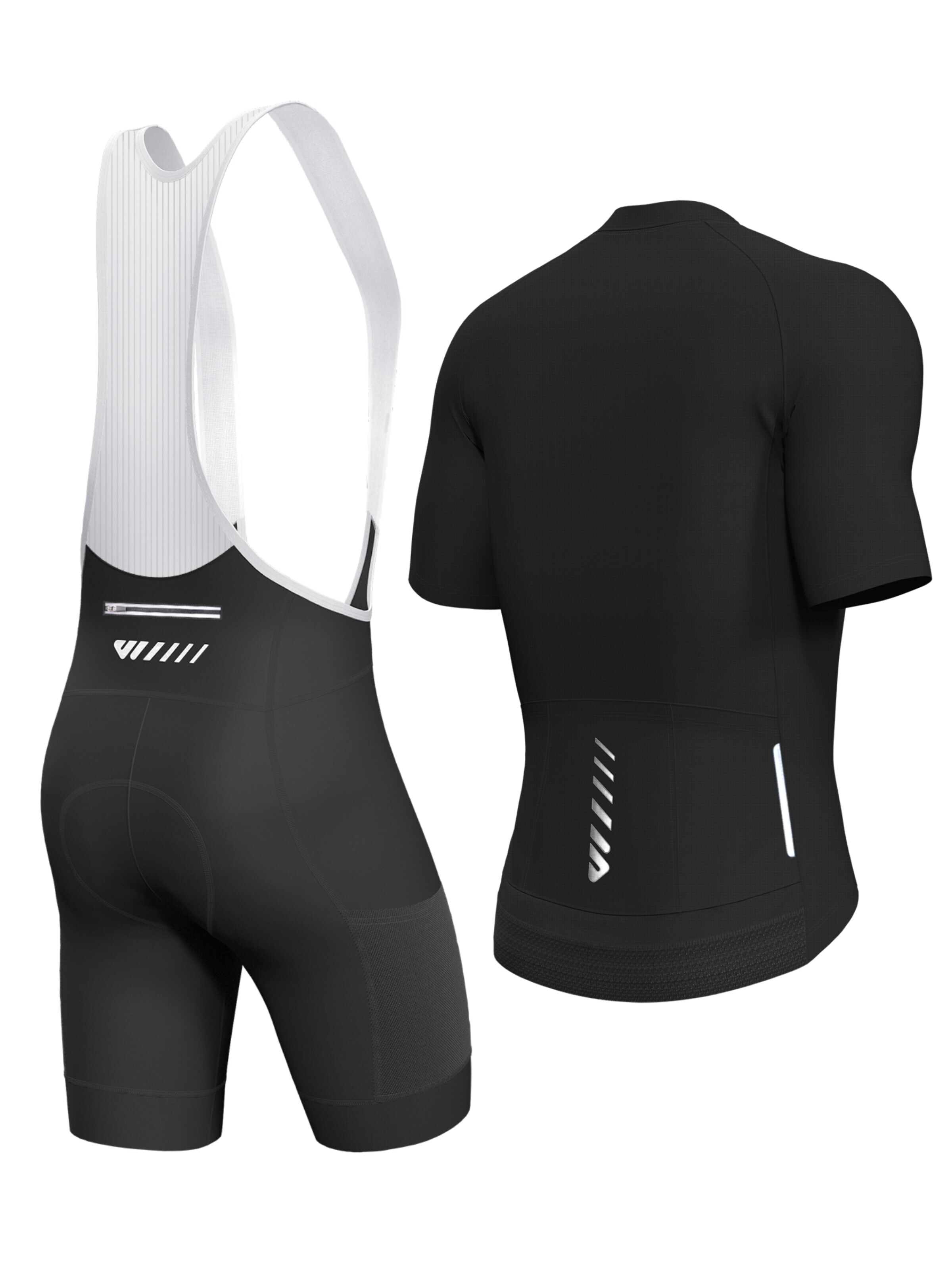 WULIBIKE - Ropa para correr 'Wulibike Radsport-Set 'Aero Cargo' Monochrom, in Schwarz' en negro