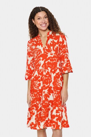 SAINT TROPEZ Summer Dress in Red: front