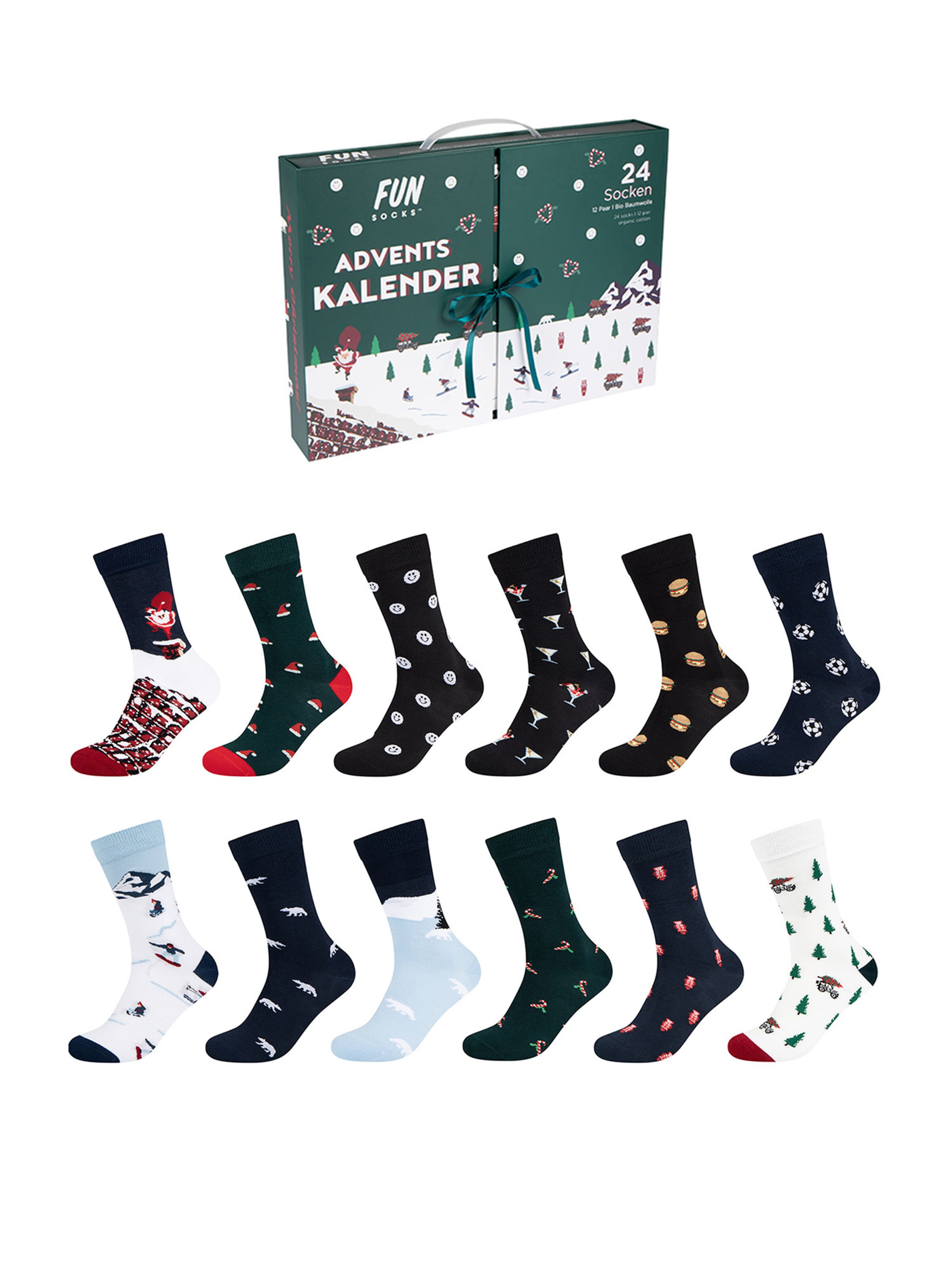 FUN Socks Socks 'Adventskalender' in Blue: front