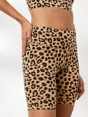 Hey Honey Skinny Leggings 'Biker' in Brown: front