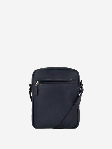 Sac à bandoulière 'Lancaster Sacoche cuir de vachette SOFT VINTAGE Bleu/Camel' LANCASTER Paris en bleu