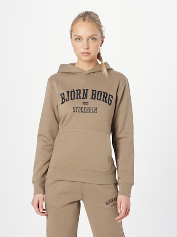 BJÖRN BORG Sports sweatshirt in Brown: front