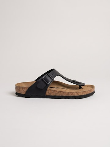 BIRKENSTOCK T-bar sandals 'Ramses Birko Flor Regular Fit Black' in Black