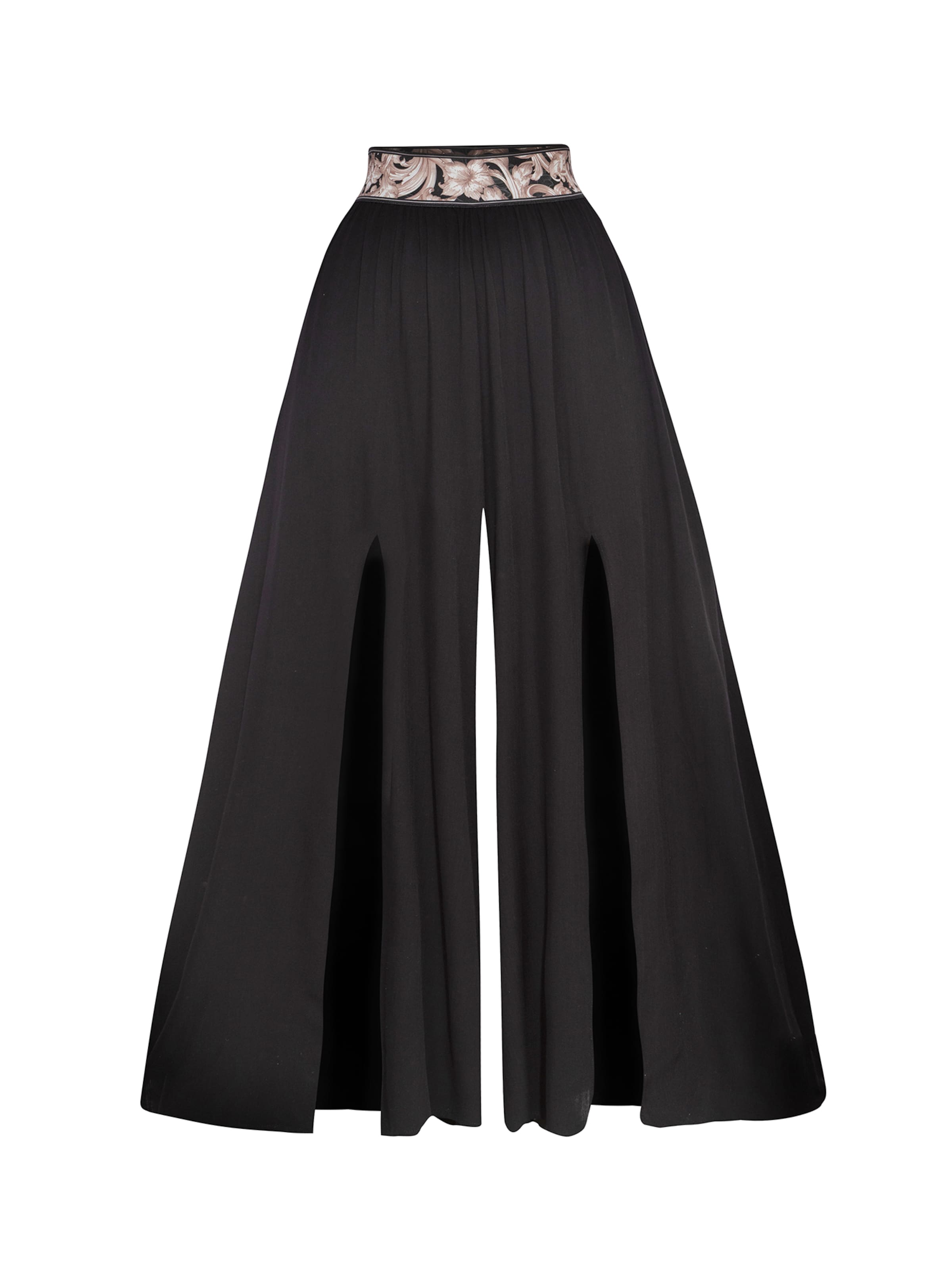 JIORO Wide Leg Hose 'ESSENTIALS'‌‌‌‌ in Schwarz: Vorderseite