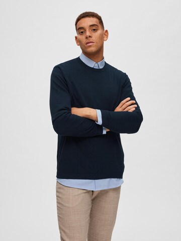 SELECTED HOMME Sweater 'Lake' in Blue: front