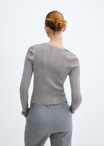 MANGO Knit Cardigan 'Aluminio' in Grey