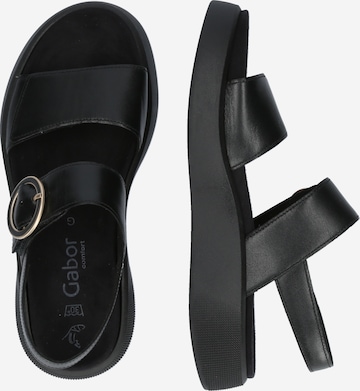 GABOR Páskové sandály – černá