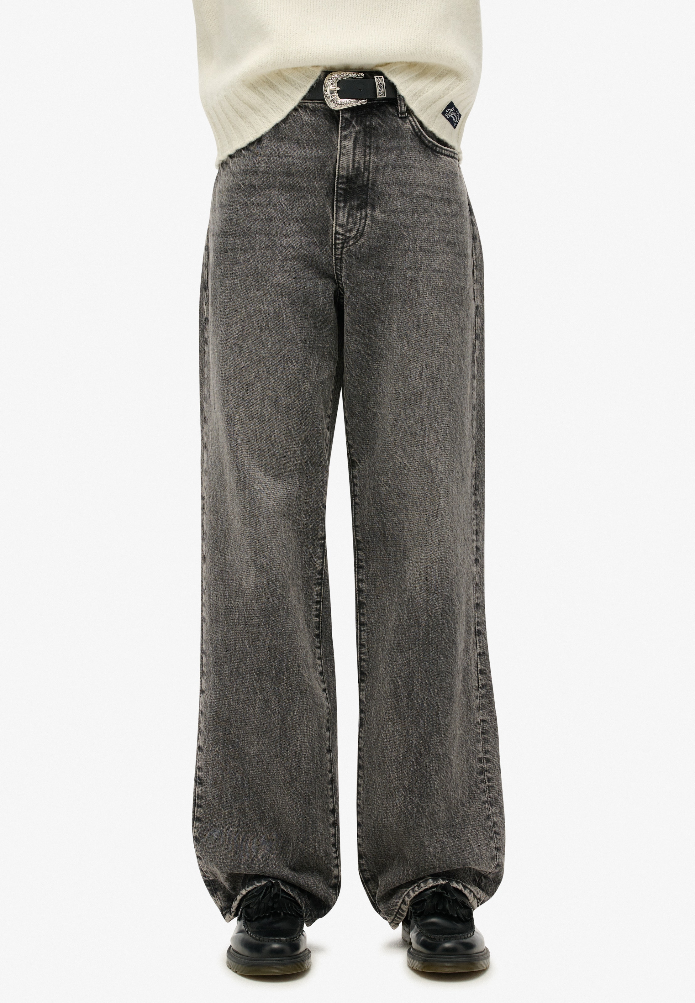 Wide Leg Jean Superdry & Co en gris : devant