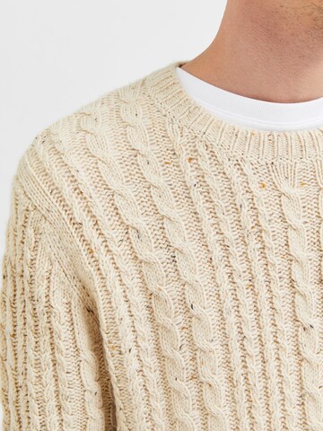 Pull-over 'Henry' SELECTED HOMME en beige