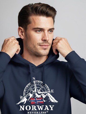 Neverless Sweatshirt 'Norway Kompass' in Blue