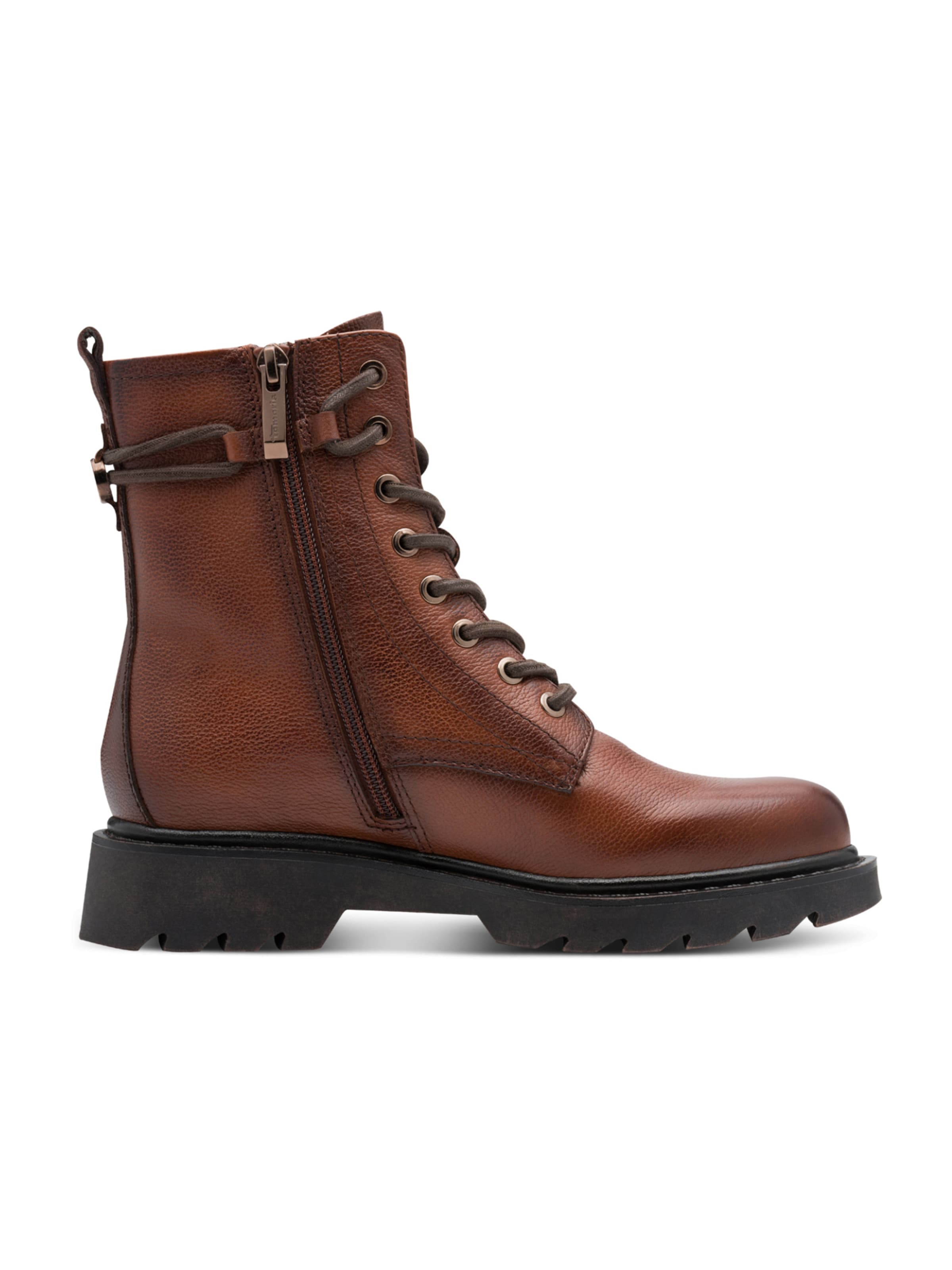 Tamaris Lace-Up Ankle Boots in Brown