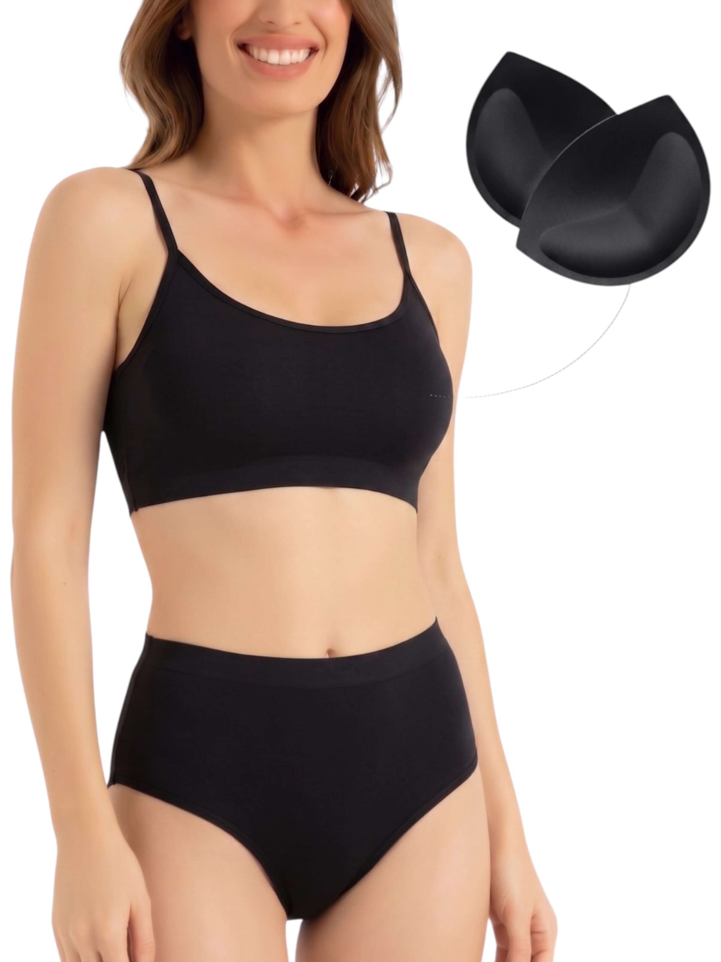 WENOR Bustier Biustonosz sportowy w kolorze czarny