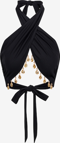 Moda Minx High neck Bikini Top 'Hera Droplet' in Black: front