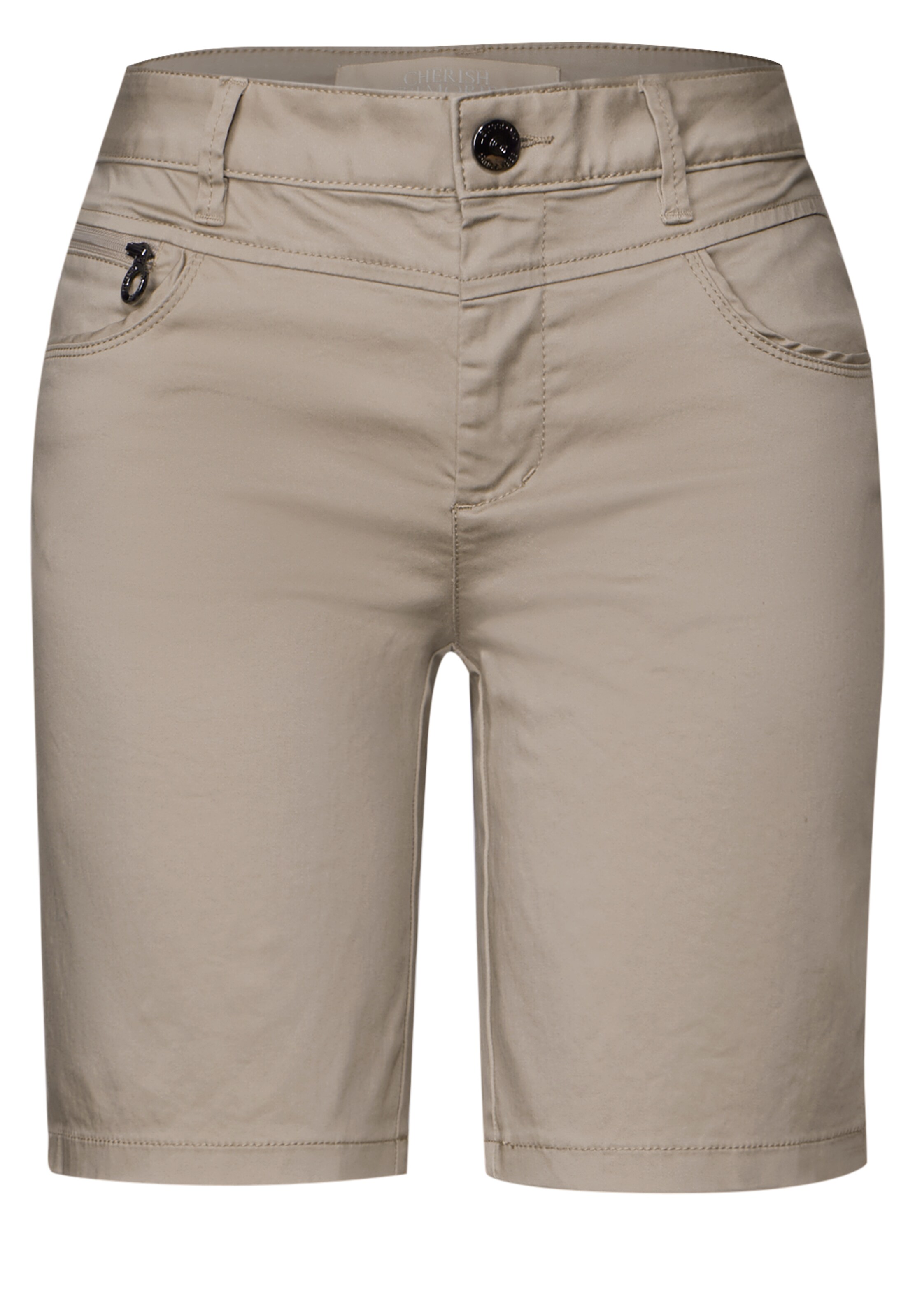 STREET ONE Slimfit Shorts 'Bermuda' in Grau: Vorderseite