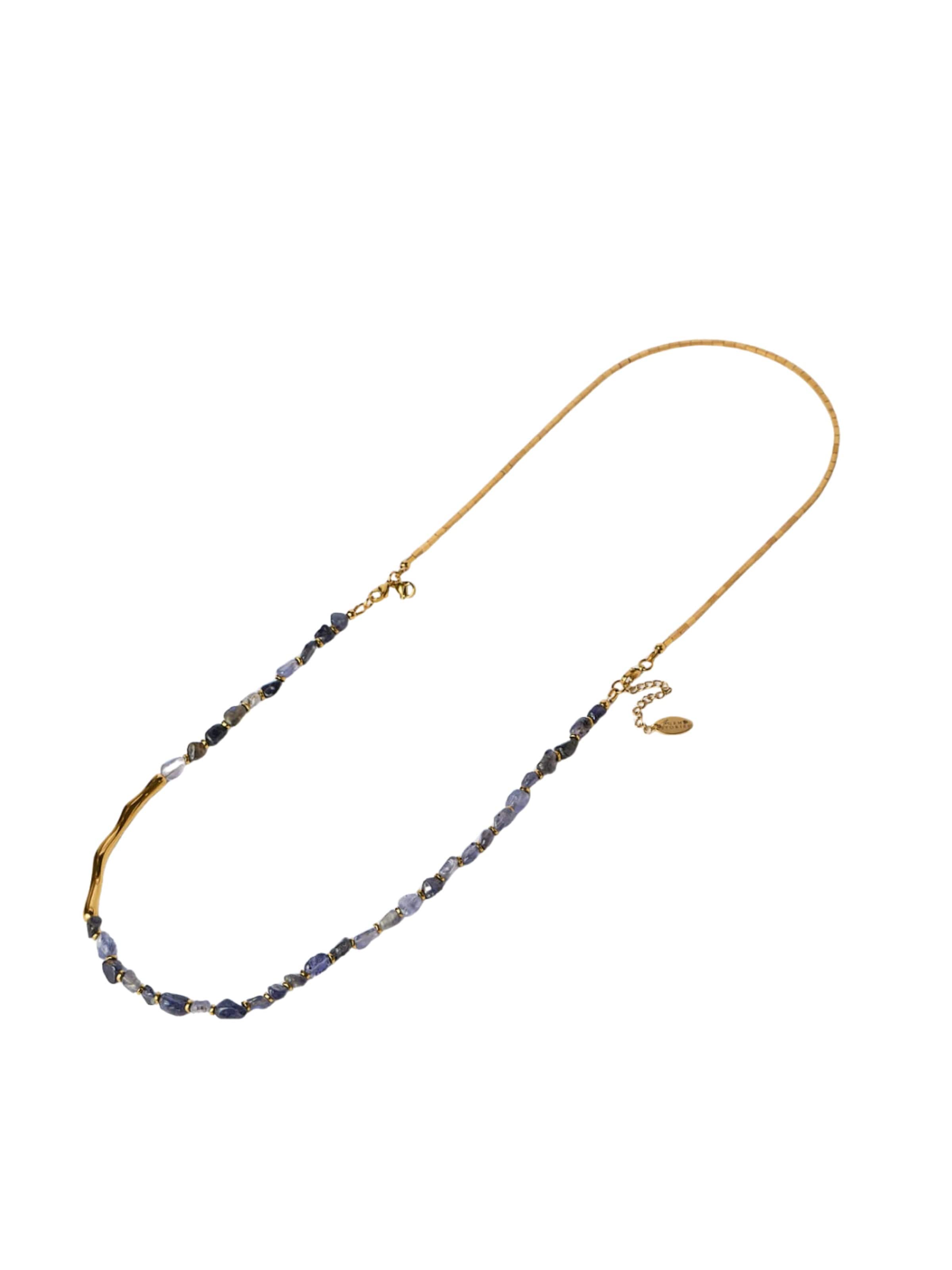 THE GEM STORIES JEWELRY Halsband 'Iolite & Hematite Transformable Necklace' i lila