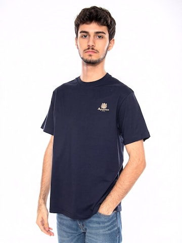 Aquascutum Shirt 'Small Logo T-Shirt -- Men's Crew Neck T-Shirt Navy Men's' in Blue: front