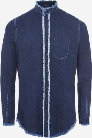 Yoxeone - Ajuste estrecho Camisa 'HIPPY' en azul: frente