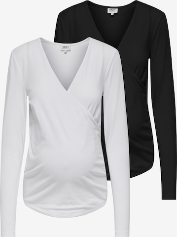 Only Maternity Bluse 'OLMJoy' i sort: forside