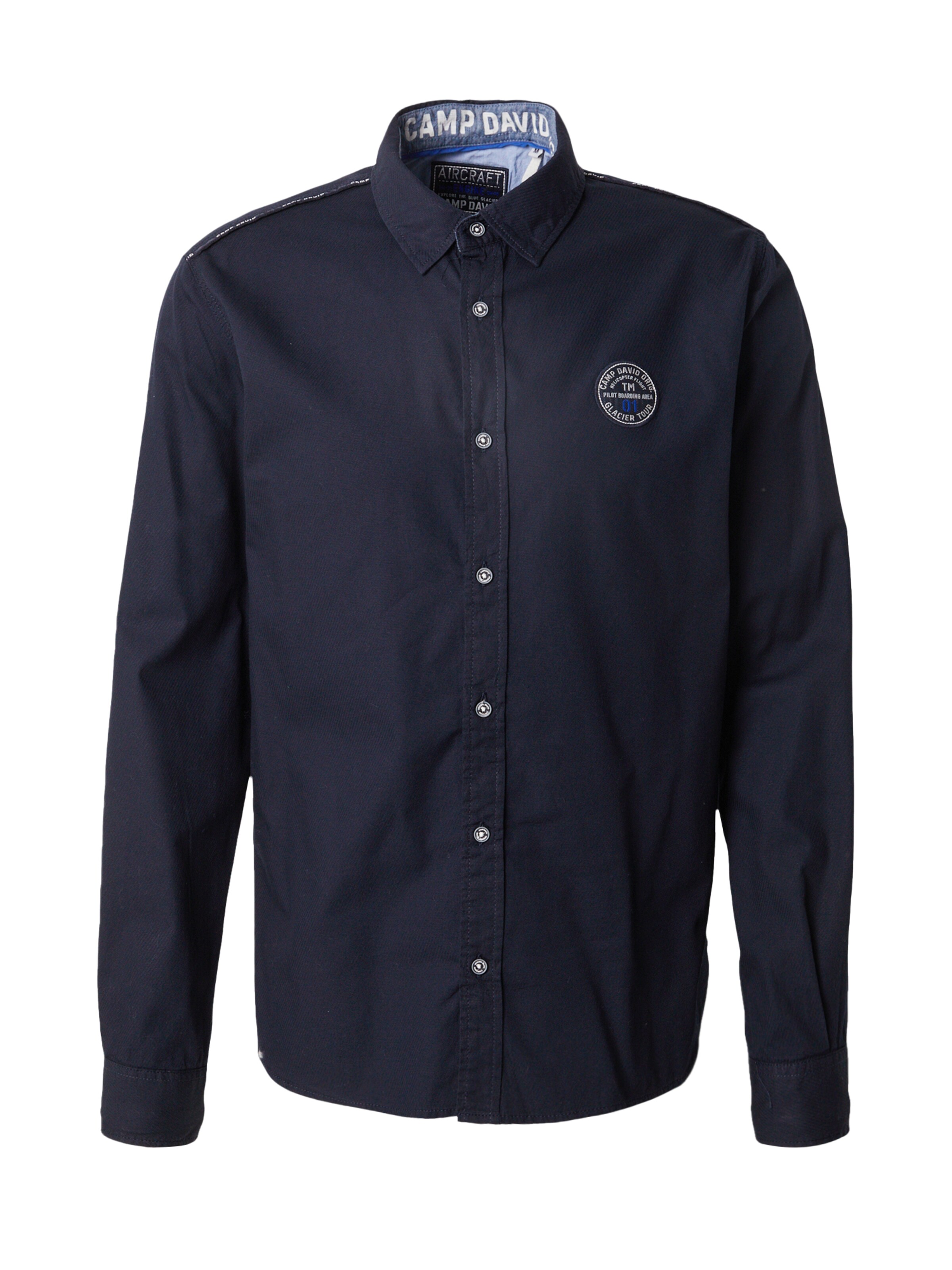 CAMP DAVID Slim fit Srajca 'Heli Flight' | modra barva: sprednja stran