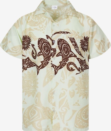 Maglietta 'Maori Chest' di King Kameha in beige: frontale
