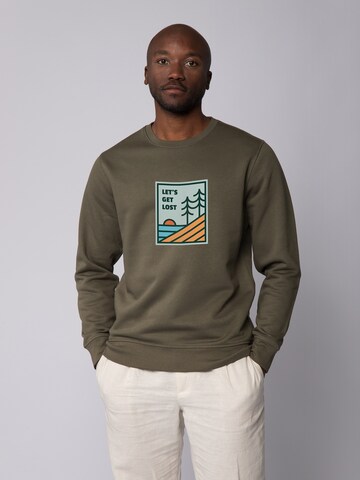 Watapparel Sweatshirt ' Let's Get Lost ' in Grün: Vorderseite