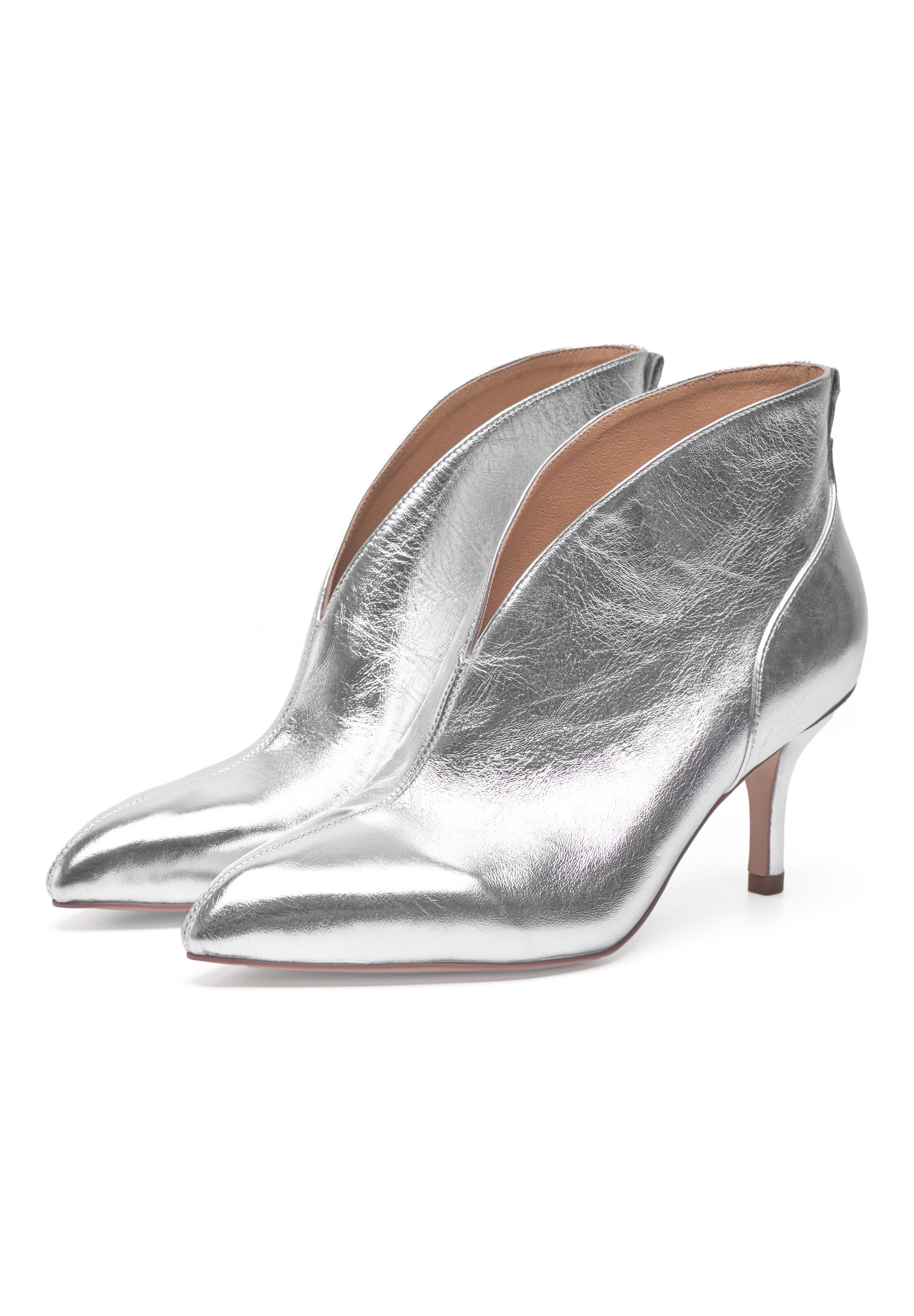 WODEN High front pumps 'Valentine' in Silver