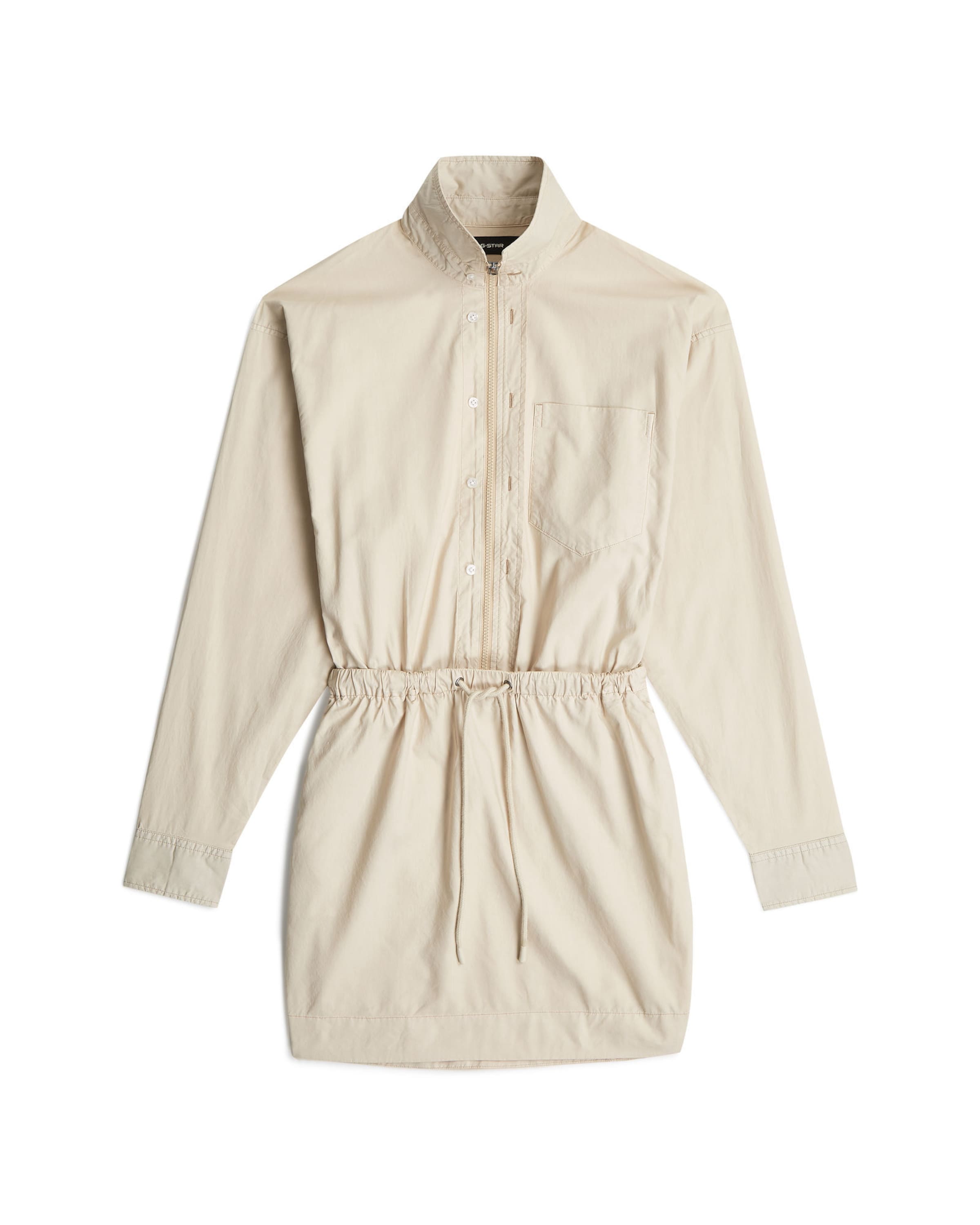G-STAR Dress 'Utility Dress Long Sleeve' in Beige: front
