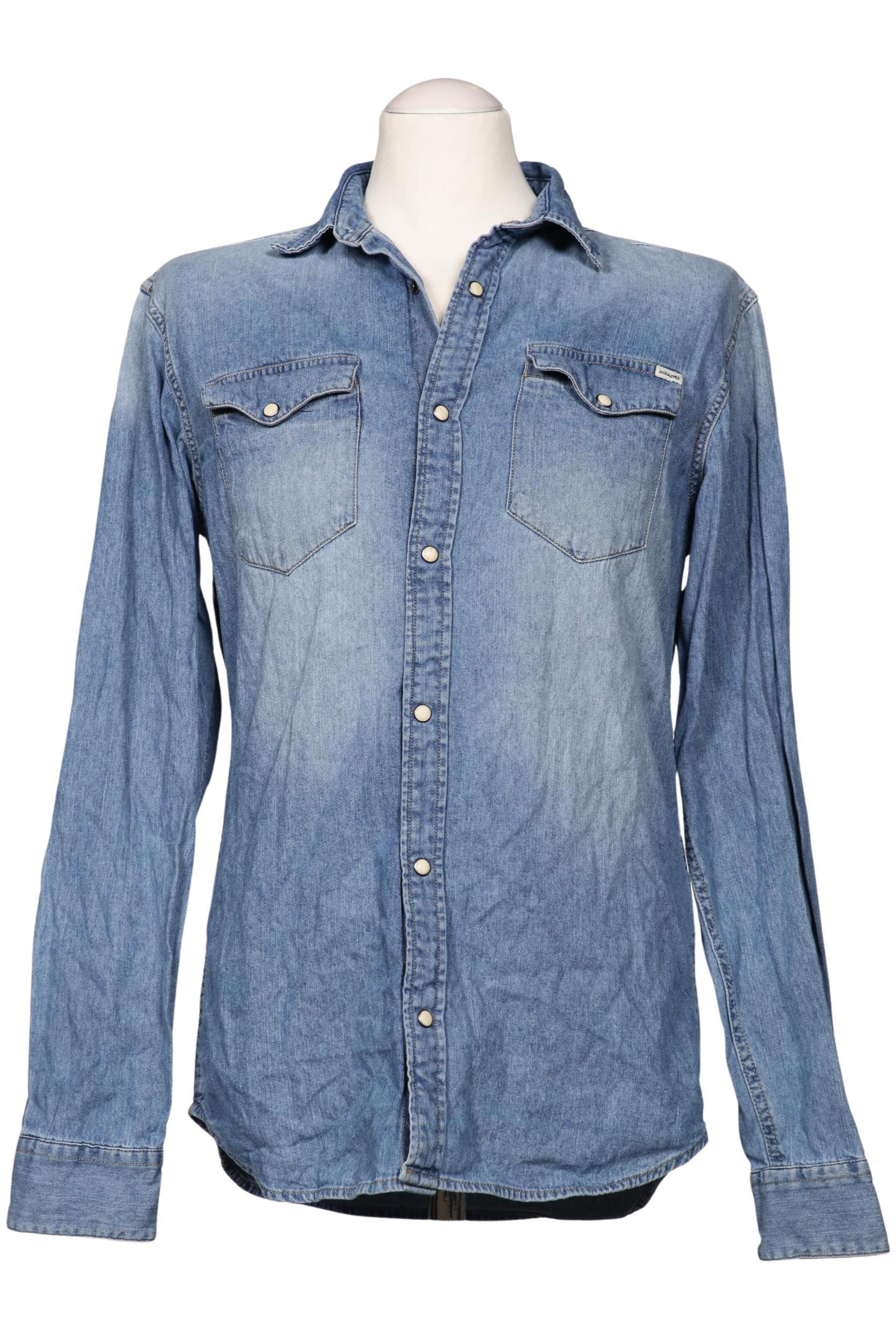 JACK & JONES Button Up Shirt in M in Blue: front