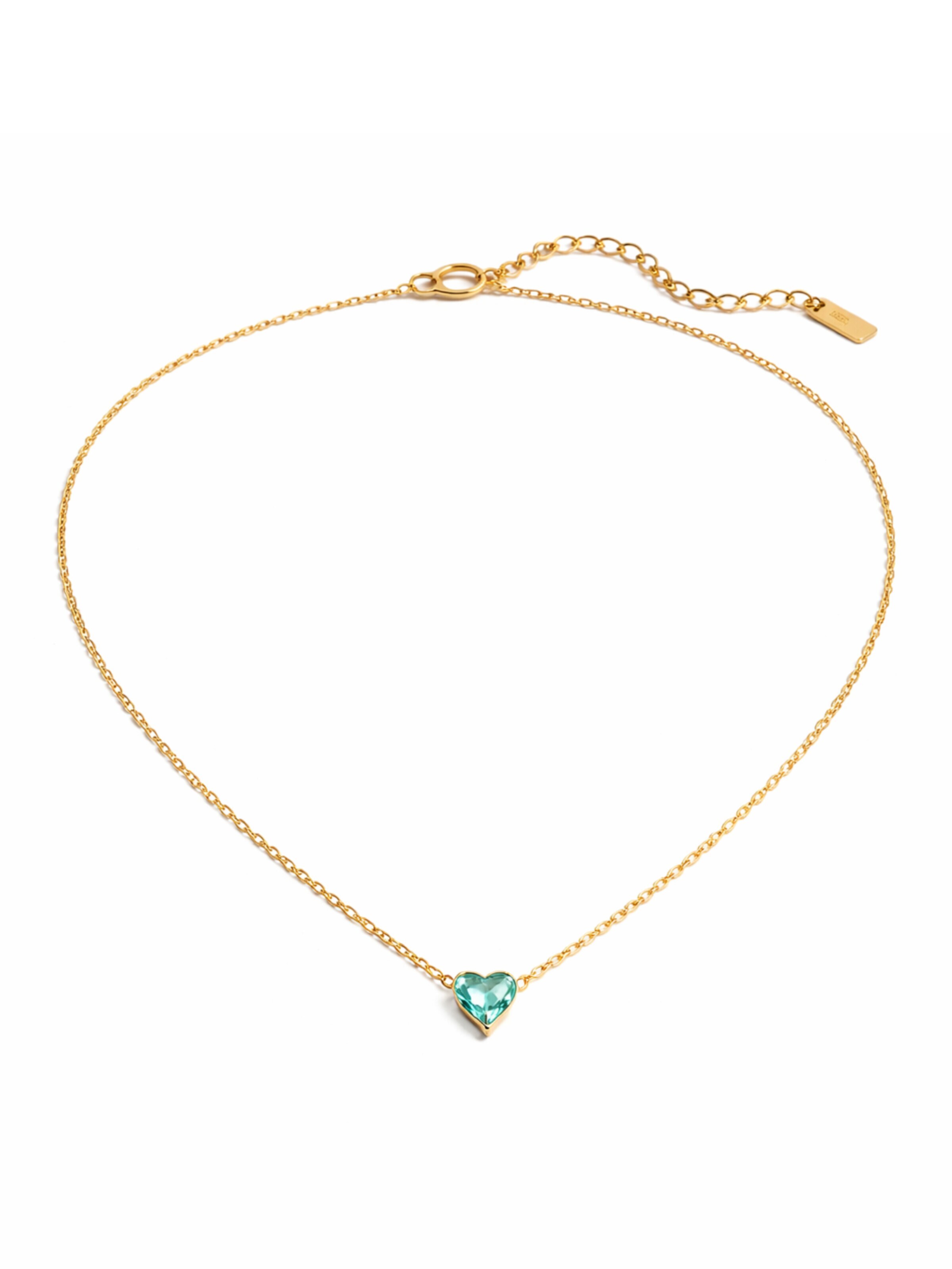Pure Schmuck Necklace 'Birthstone Heart Halskette' in Blue: front