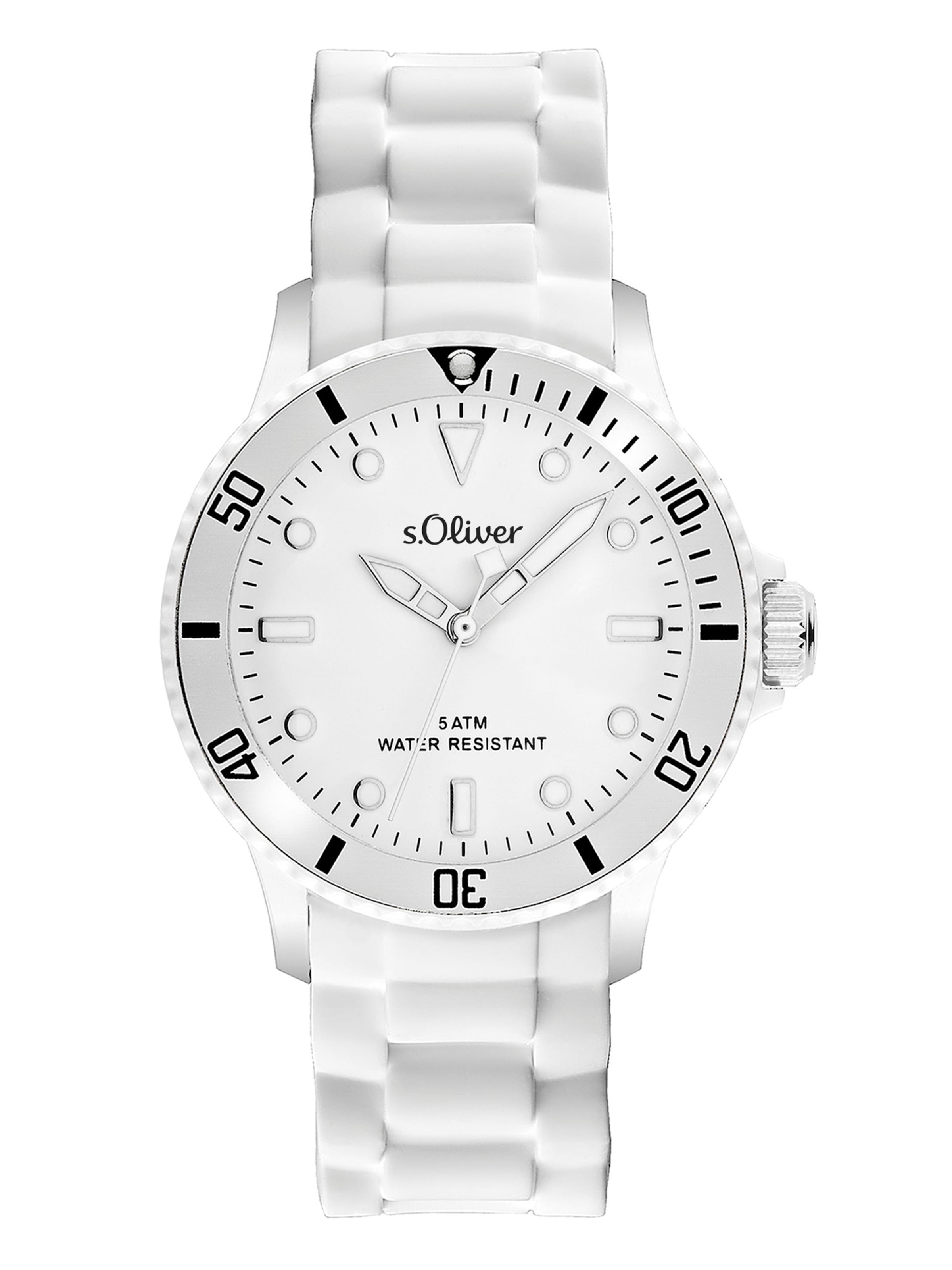 s.Oliver Analog Watch in White: front