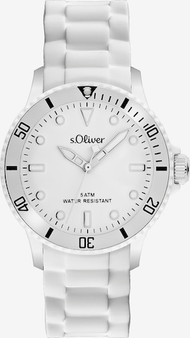 s.Oliver Analoguhr in Weiß: Vorderseite