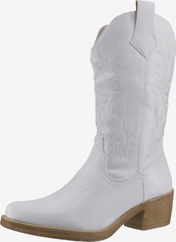 Bottes de cowboy Elara en blanc : devant