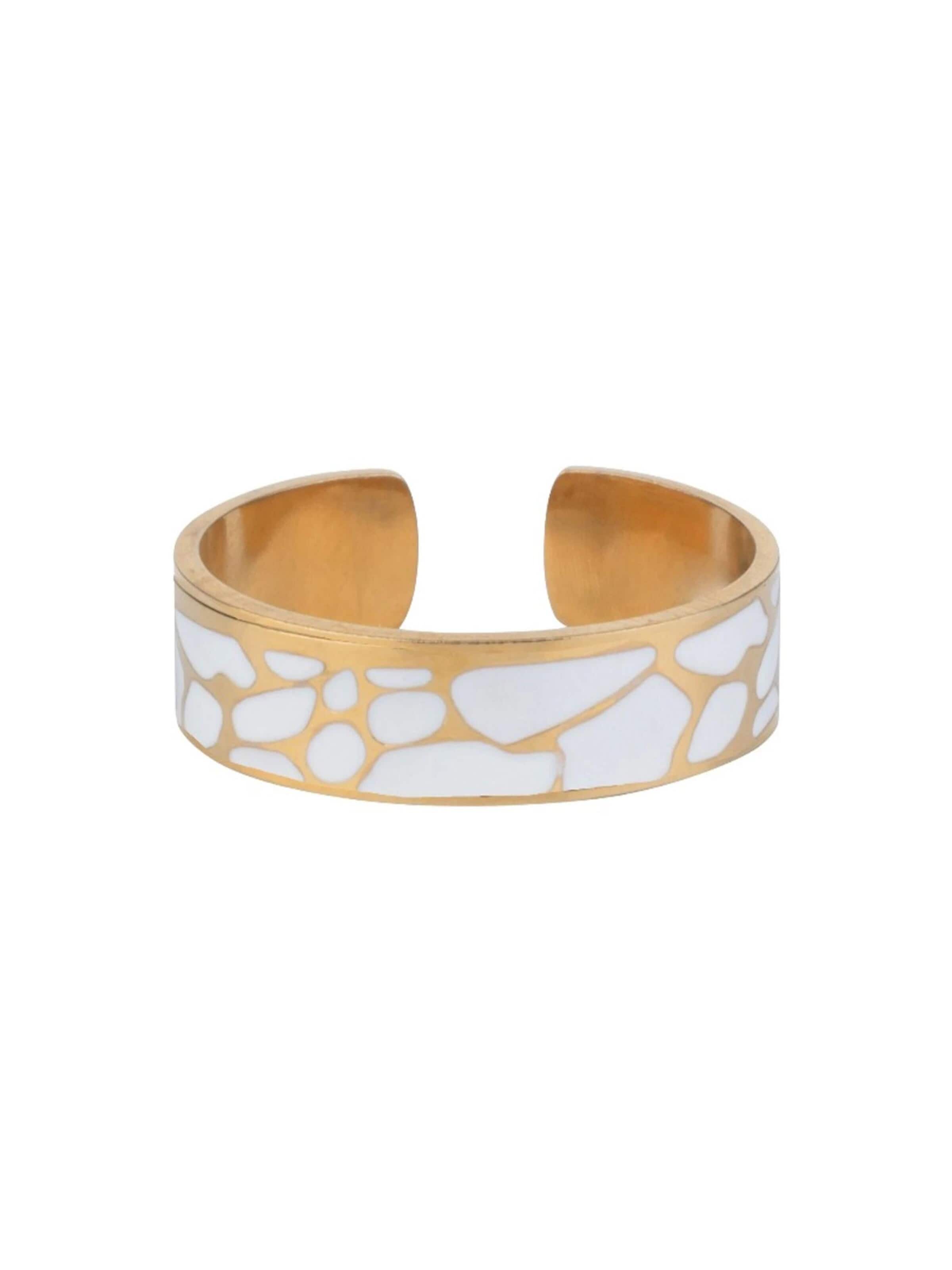 Chic by Lirette Ring 'Ring Craquelé' in White: front
