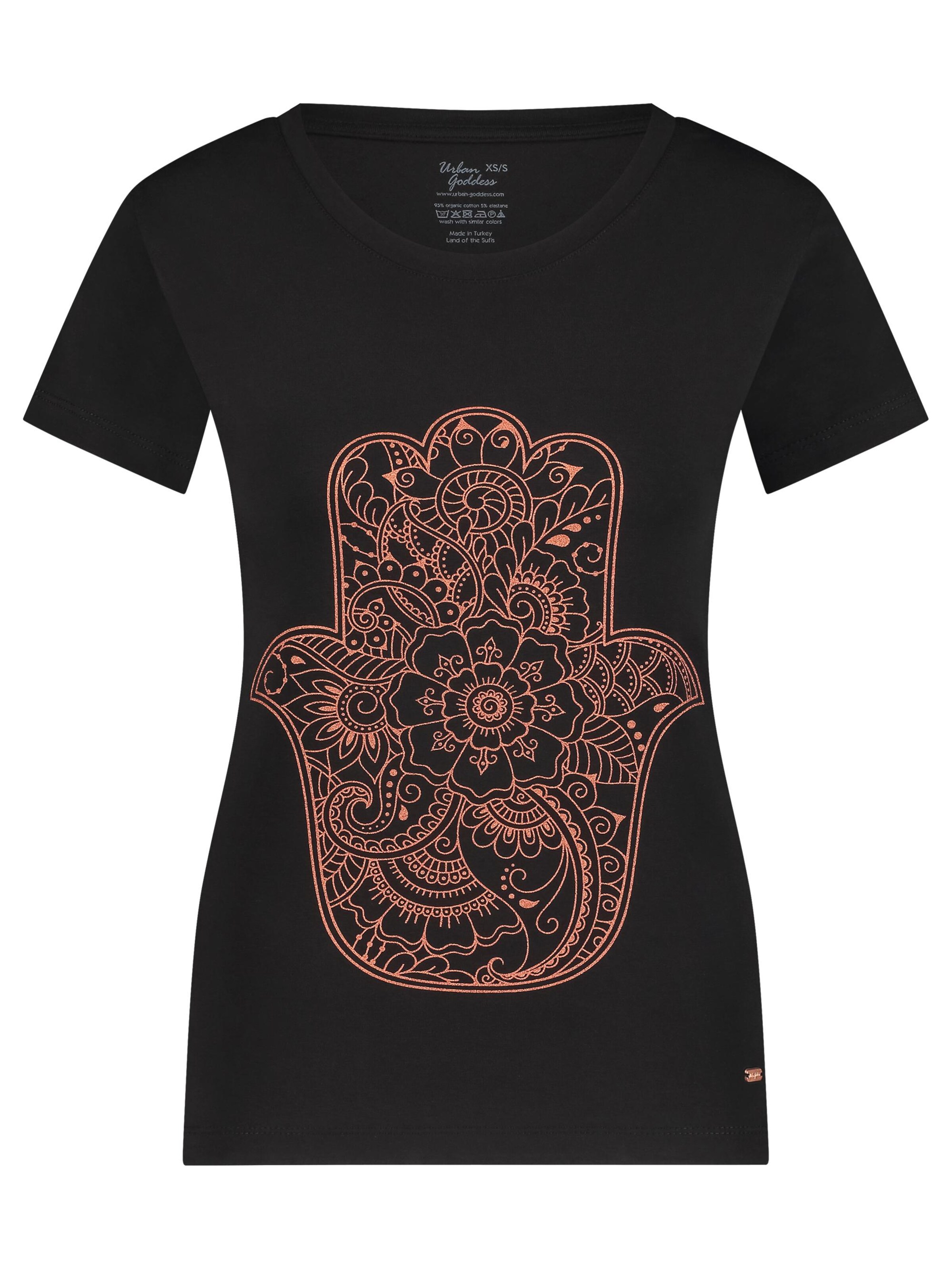Urban Goddess Yoga & Activewear Funktionsshirt 'Hamsa Core' in Schwarz: Vorderseite